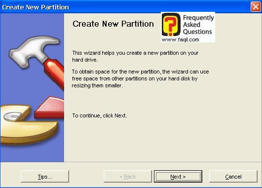 ברוכים הבאים לאשף יצירת מחיצה,תוכנת  Partition Magic