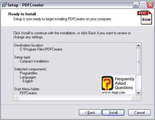 מסך  קרא לפני ההתקנה, תוכנת PDFcreator
