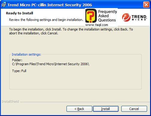 מסך קרא לפני ההתקנה, PC cillin  