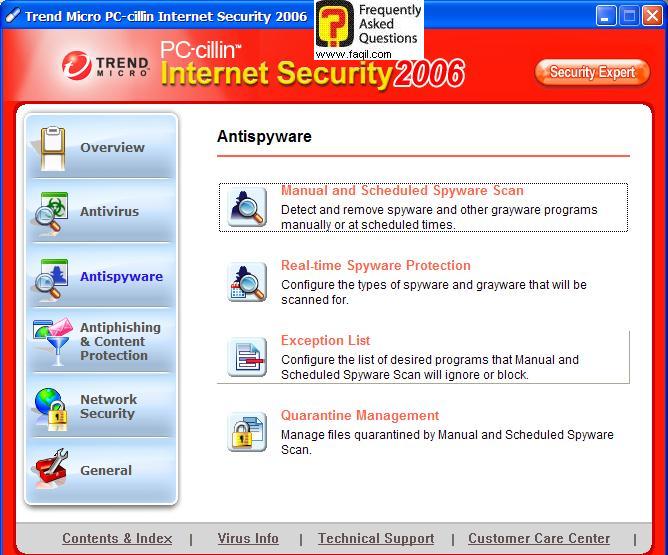 אנטי ספאפ, בPC cillin  