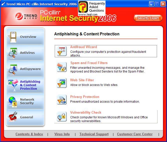 הודעה אם נמצא ספאם או לא, בPC cillin  