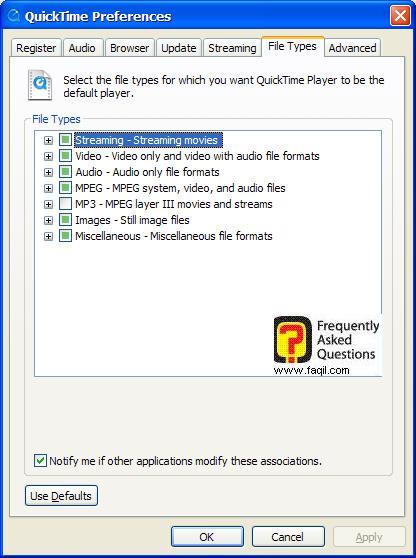 סוגי קבצים שיפתחו,Quick Time 