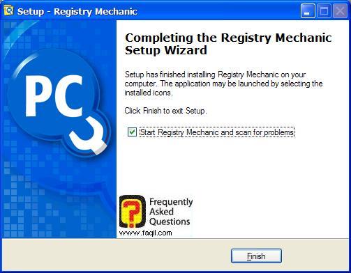 ההתקנה הסתיימה,תוכנת Registry Mechanic 