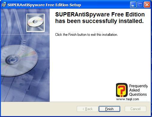 סיום ההתקנה, SuperAntiSpyware Free Edition  