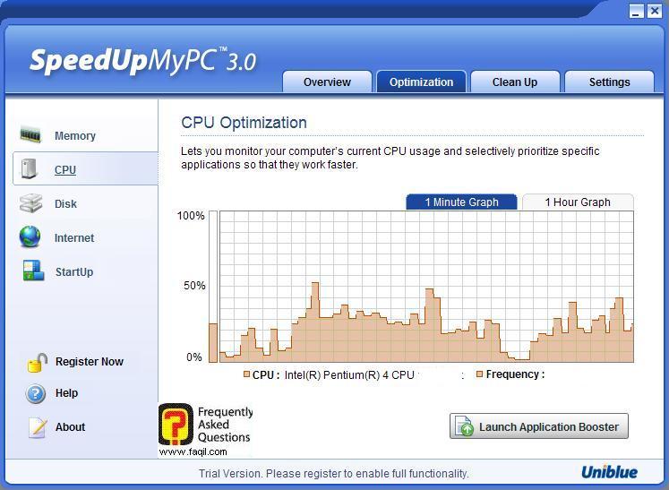 בחרנו ב-Cpu,תוכנת SpeedUpMyPC