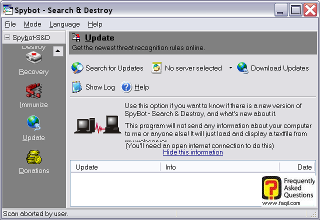 מסך עדכונים,Spybot Search & Destroy 1.3 