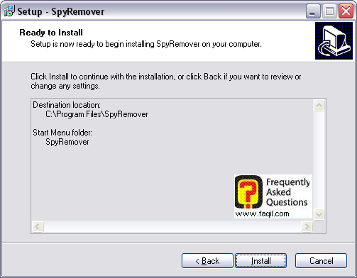 מסך קרא לפני התקנה,תוכנת SPYREMOVER