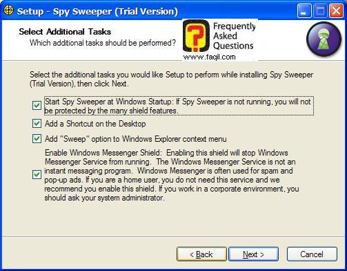 קיצורי דרך בהתקנה,Spy Sweeper 5