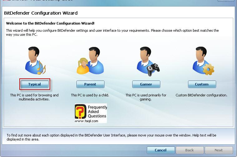 בחרו את סוג האפשרות המתאים,BitDefender Total Security 2010 