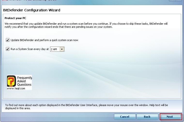 השעה שבה יתעדכן ,BitDefender Total Security 2010