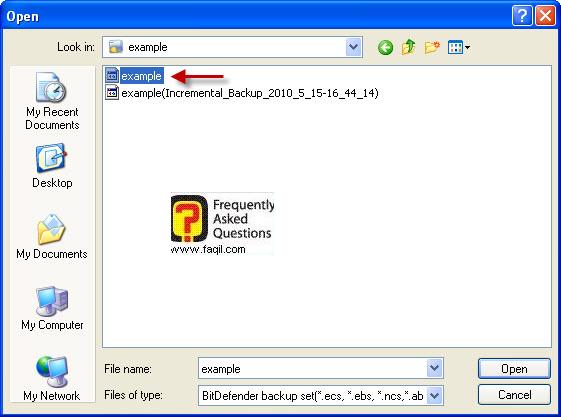 בחירה בכונן לשיחזור ,BitDefender Total Security 2010 