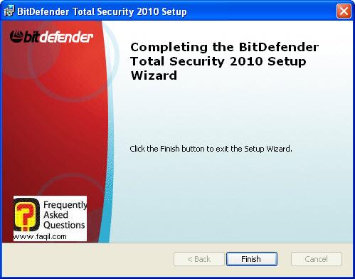 סיום ההתקנה,BitDefender Total Security 2010 