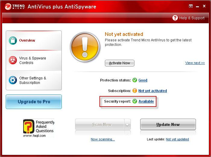 דוח אבטחה-זמין, TrendMicro AntiVirus plus AntiSpyware 2010