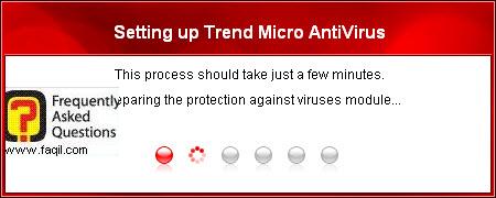 מעדכן כעת ומגדיר הגדרות ראשוניות, TrendMicro AntiVirus plus AntiSpyware 2010