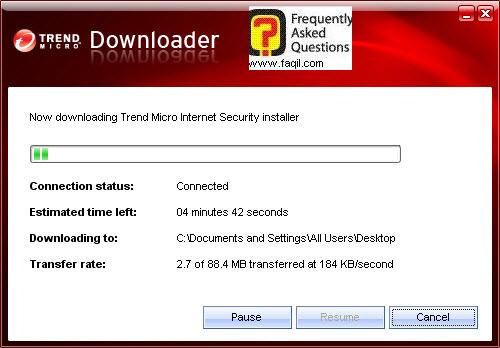 המתינו להורדת התוכנה,Trend Micro Internet Security 2010
