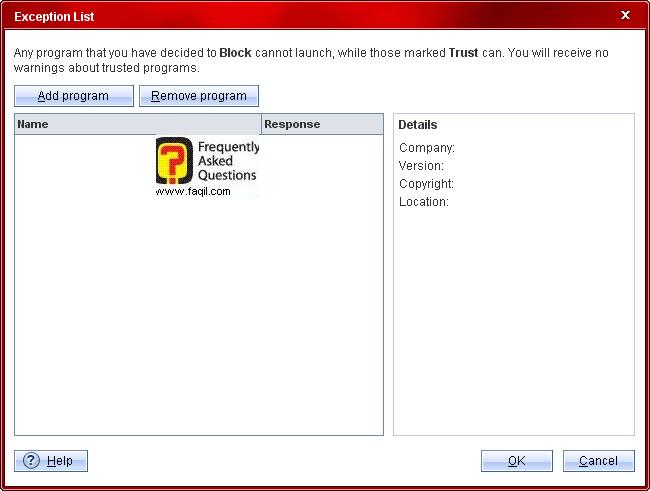 רשימה יוצאים מן הכלל שלא יבדקו,Trend Micro Internet Security 2010