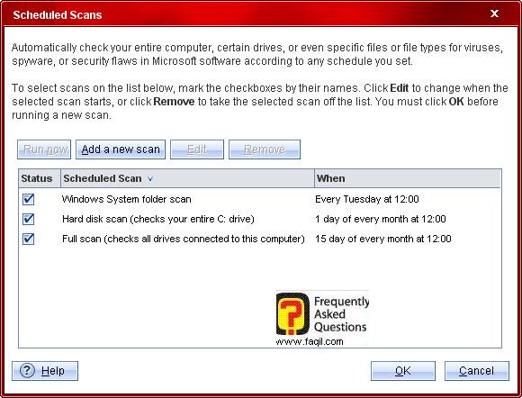 בחירה בשעה המתאימה לבדיקה,Trend Micro Internet Security 2010