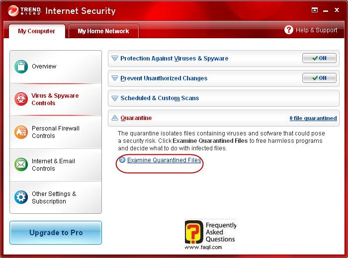 הגעה לרשימת הסגר,Trend Micro Internet Security 2010