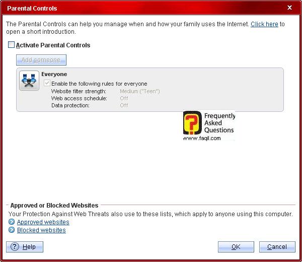 למעוניינים בשליטה ניתן לסמן v בריבוע,Trend Micro Internet Security 2010