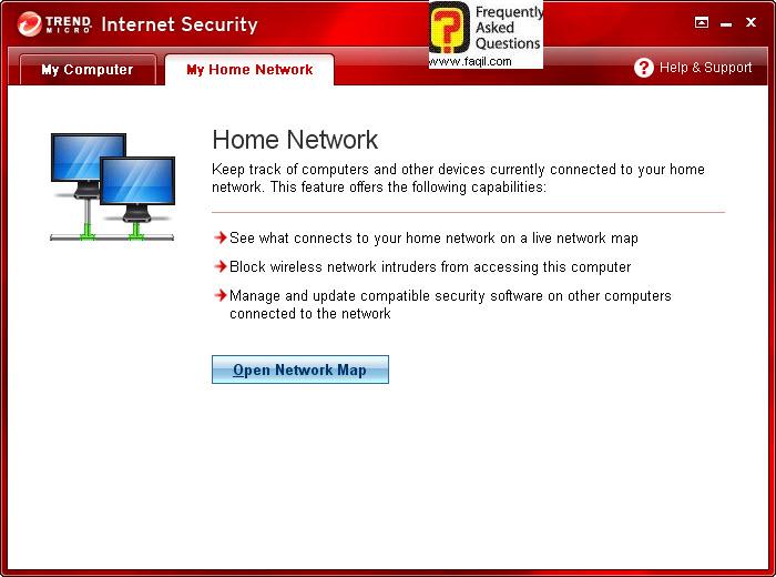 הגדרות חיבורי הרשת,Trend Micro Internet Security 2010