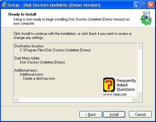 מסך קרא לפני התקנה,תוכנת  Disk Doctor Undelete