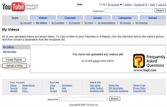העלאת קובץ וידאו,אתר יוטיוב (YouTube)