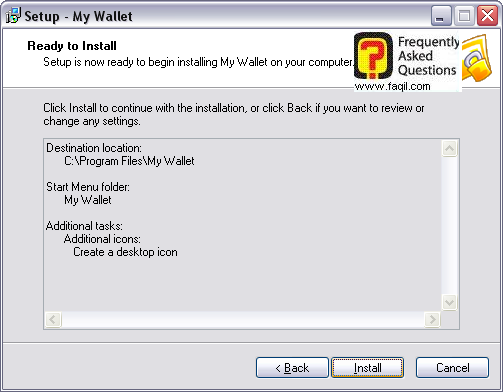 מסך קרא לפני  התקנה ,תוכנת ניהול הסיסמאות my wallet