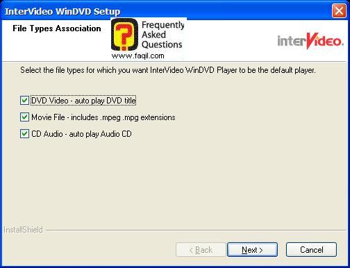 סיומות  הקבצים שיפתחו בהתקנה,תוכנה WinDVD