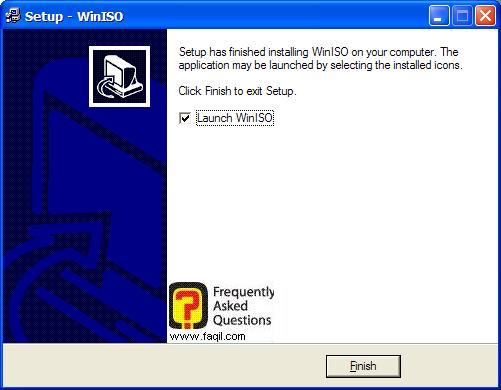 ההתקנה הסתיימה,תוכנת WinISO 