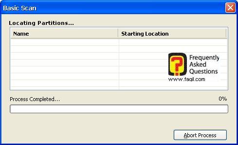 החלה הסריקה,תוכנת  Disk Doctors Windows Data Recovery (FAT)