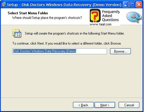 בחירת שם בתפריט המהיר,תוכנת  Disk Doctors Windows Data Recovery (FAT)