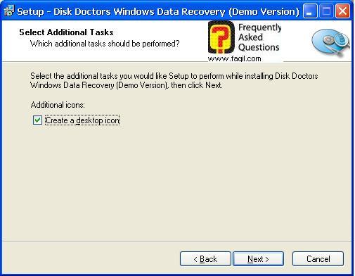 יצירת קיצור דרך בשולחן העבודה,תוכנת  Disk Doctors Windows Data Recovery (FAT)