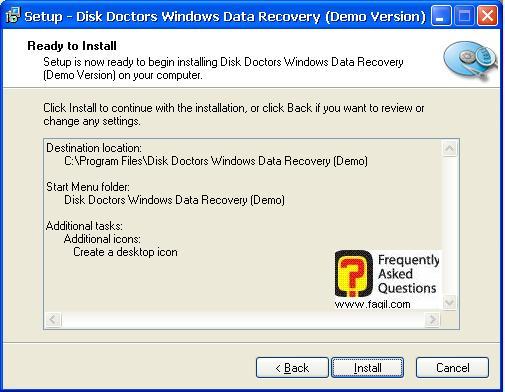 מיקום קרא לפני התקנה,תוכנת  Disk Doctors Windows Data Recovery (FAT)