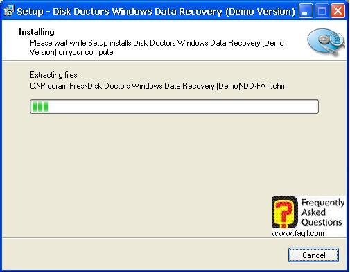 ההתקנה החלה,תוכנת  Disk Doctors Windows Data Recovery (FAT)