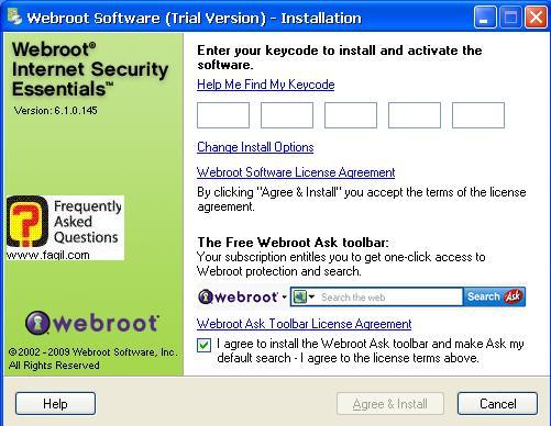 מסך ברוכים הבאים  והקשת הקוד הסיריאלי-Werboot Internet Security 