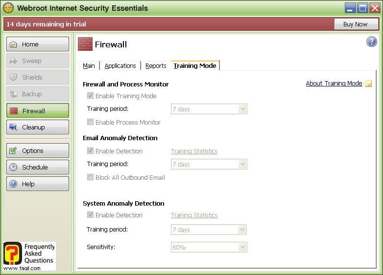 חומת אש, לשונית Training-Werboot Internet Security 