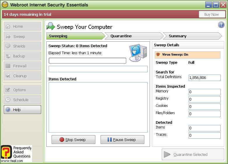 הסריקה תחל-Werboot Internet Security 