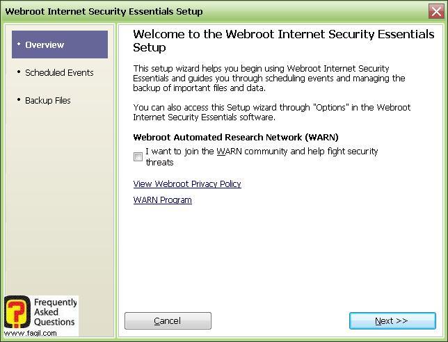 מסך ברוכים הבאים למרכז האבטחה -Werboot Internet Security 