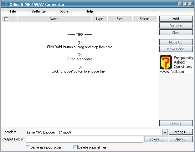 מסך ראשי,תוכנת xilisoft MP3 WAV converter