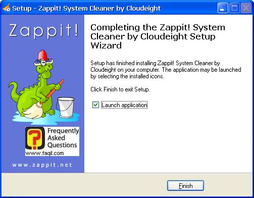 סיום ההתקנה,תוכנת Zappit  