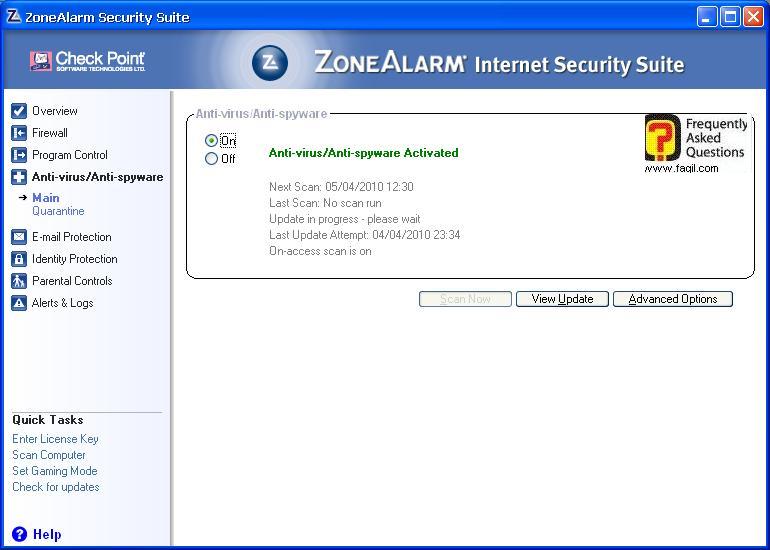 אנטיוירוס שיפעל ברקע,מרכז האבטחה של צ'ק פוינט-ZoneAlarm Security Suite