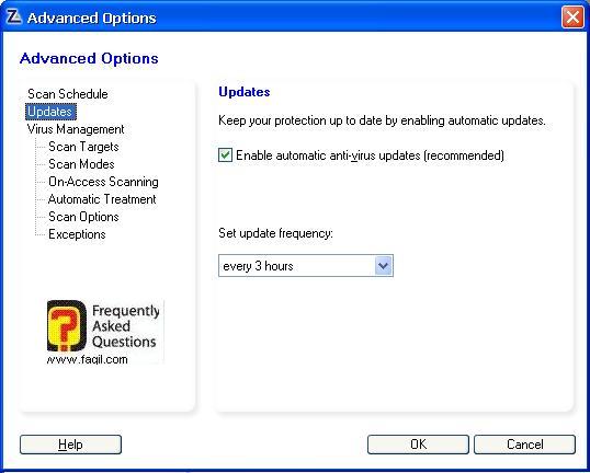 הגדרות כל כמה זמן יתעדכן האנטוירוס,מרכז האבטחה של צ'ק פוינט-ZoneAlarm Security Suite