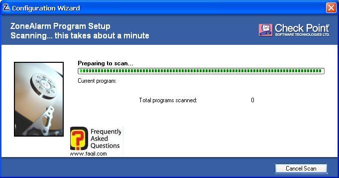 ההתקנה החלה,מרכז האבטחה של צ'ק פוינט-ZoneAlarm Security Suite