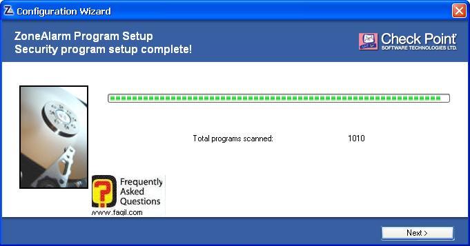 ההתקנה הסתיימה,מרכז האבטחה של צ'ק פוינט-ZoneAlarm Security Suite