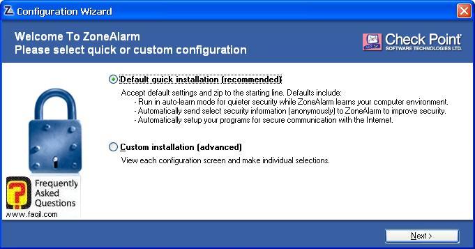 סוג ההתקנה, ZoneAlarm Extreme Security-חומת אש ואנטיוירוס